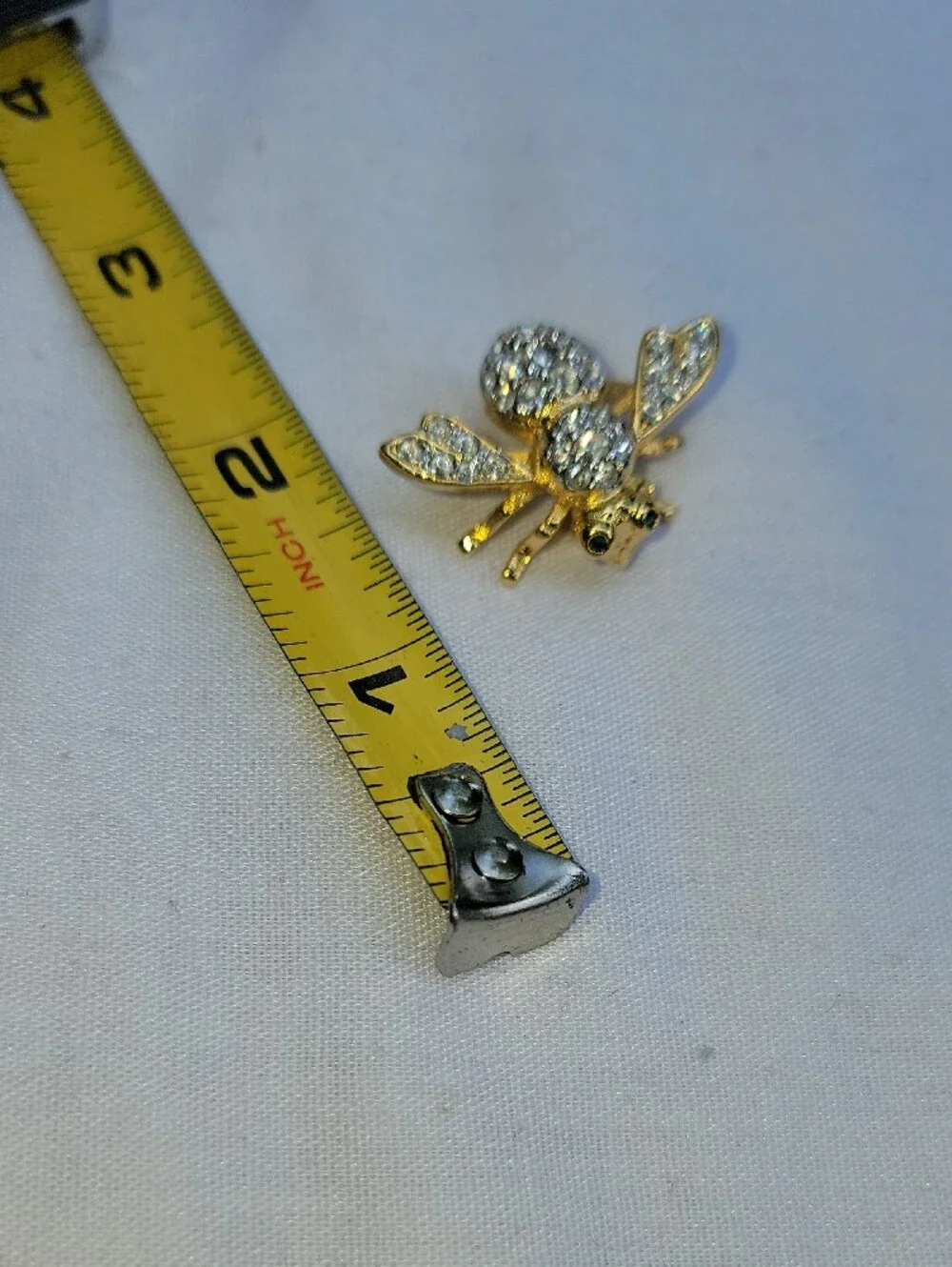 Vintage Joan Rivers Gold-Tone Bee Brooch with Clear Crystals